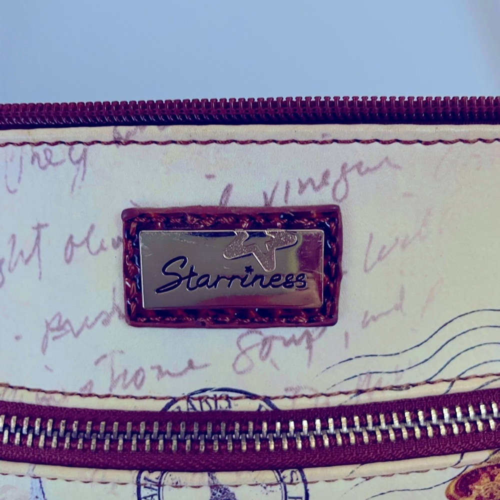 Starriness, London purse with script and girl, 3 zipper pockets, long strap - Picture 5 of 10